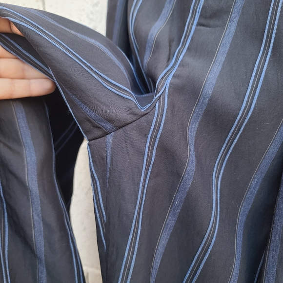 Vince | Dobby Stripe Belted Wide Leg Pants Size 4 - Picture 4 of 12